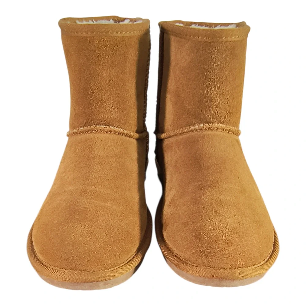 Minnetonka Backus 85701 Boots Women's Size 8M Brown Suede Faux Fur Lined Pull-on